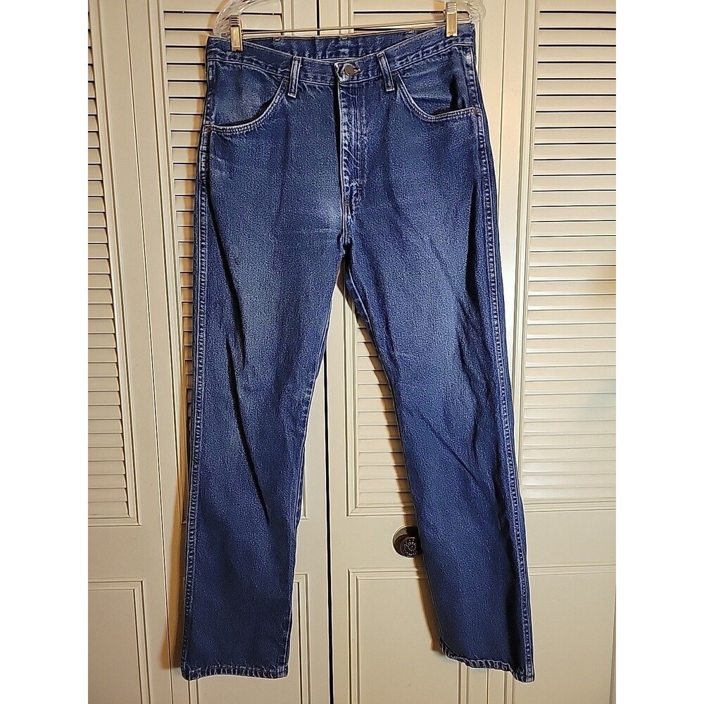 Rustler by Wrangler Mens Dark Wash Workwear Jeans Classic Fit Straight 33x31